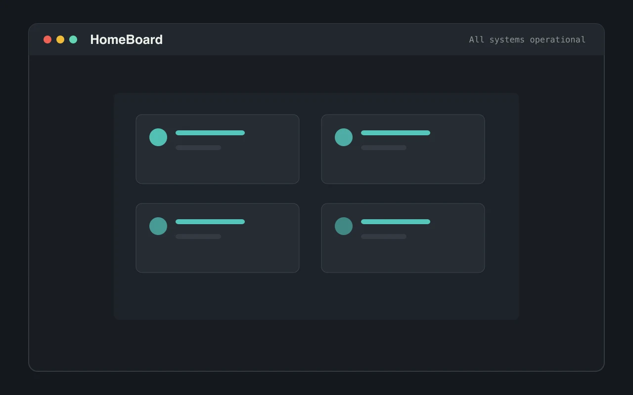 HomeBoard · 自托管家庭服务器仪表盘 界面预览
