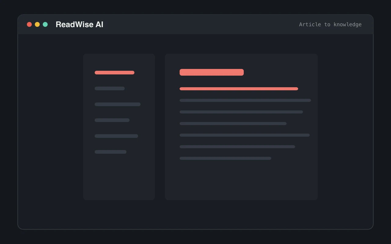 ReadWise AI · 网页长文一键摘要 界面预览
